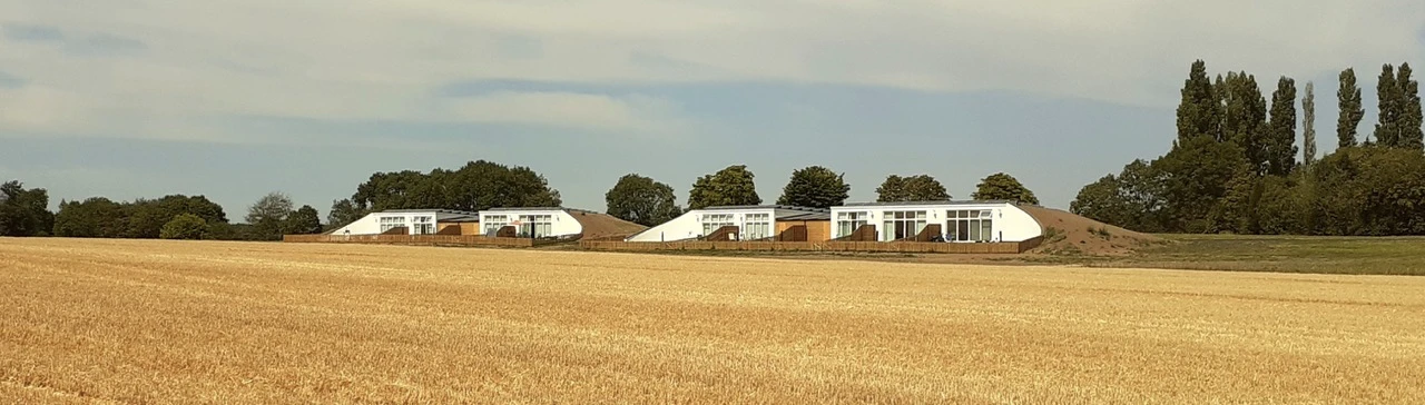 Howgate Close Eco Homes and surrounding fields